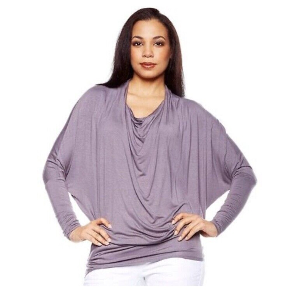 Queen Collection Draped Front Shirt Top Size M